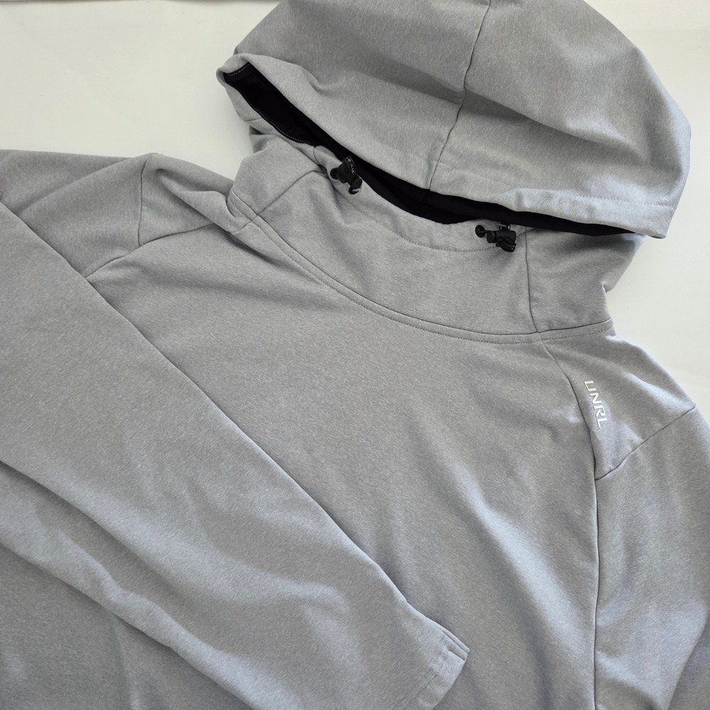 UNRL Hoodie Grey Performance Pullover Athletic Sweatshirt Mens XXL